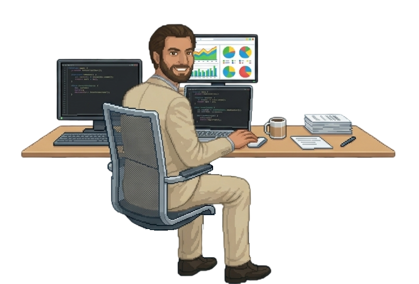 Joan Carreras at desk